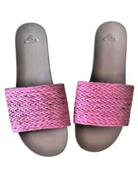 Roxy Poppy Slide Sandals Size 8 Vibrant Pink NWOT